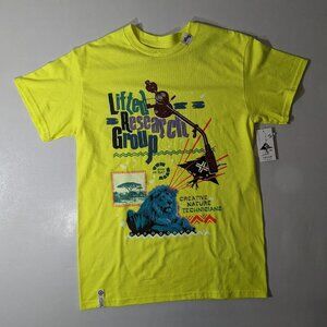 NEW Size S Mens LRG Lifted Research Group Cotton Lion Nature TShirt BrightYellow